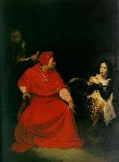 Paul Delaroche Joan of Arc is interrogated by The Cardinal of Winchester in her prison. oil painting reproduction